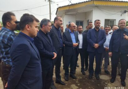 بازدید میدانی فرماندار صومعه سرا، نماینده مجلس و دبیر شورای عالی مناطق آزاد کشور از شهرک صنعتی