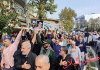 پیکر مادر دو برادر رزمنده شجاع «حجت و بشیر نظری» در امامزاده میرزای فومن آرام گرفت+فیلم