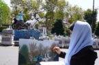 بانوی هنرمند فومنی مجسمه آناهیتا را بر بوم نقاشی به تصویر کشید